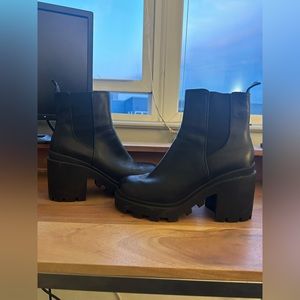 Steve Madden Platform Booties - Black, Size 11